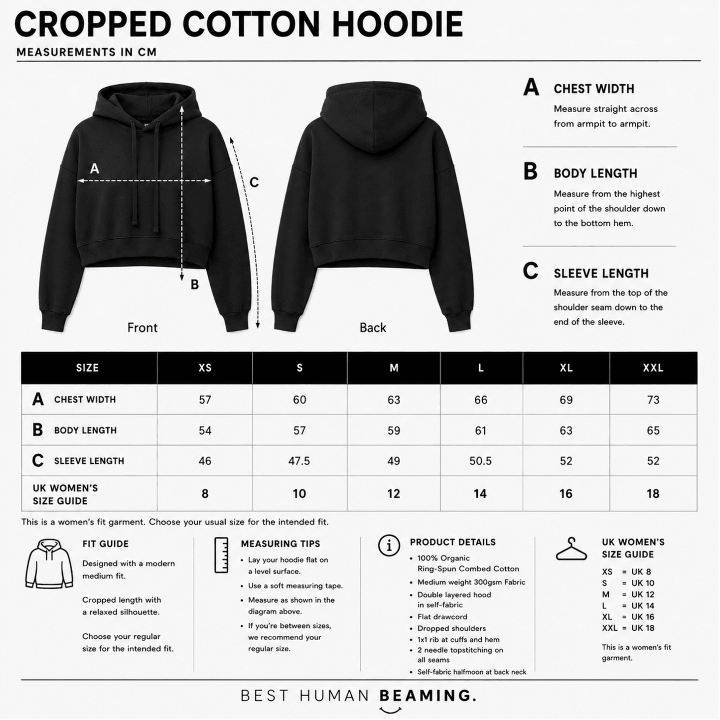 CROPPED COTTON HOODIE