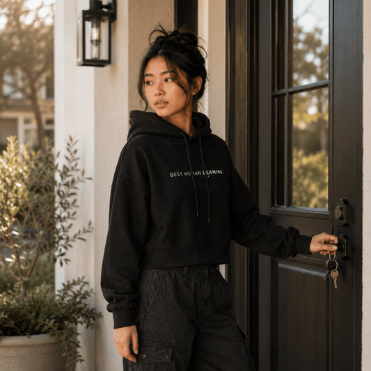 CROPPED COTTON HOODIE