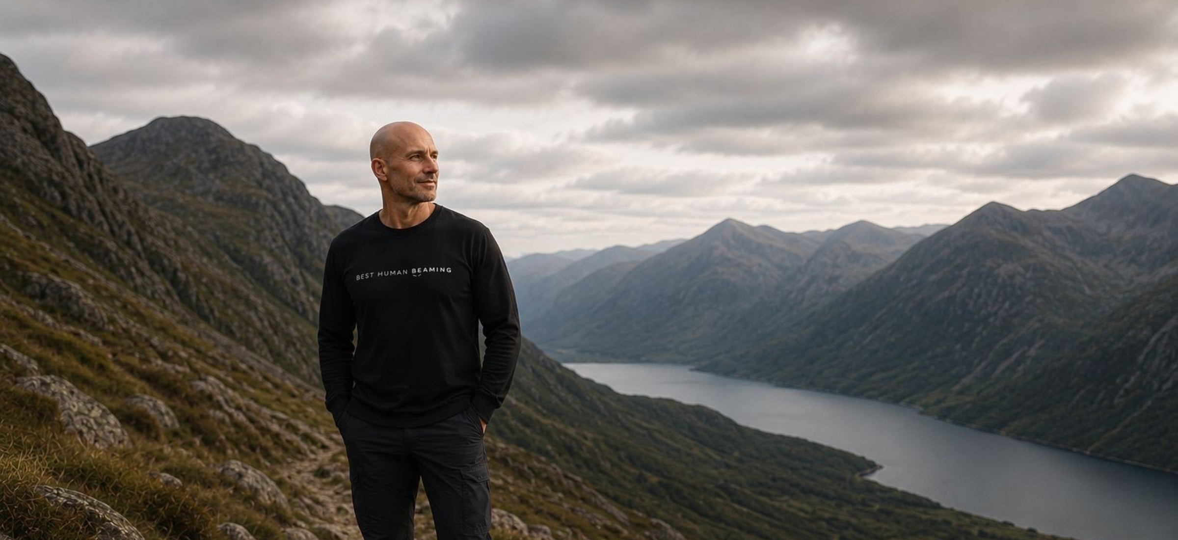 Minimalist organic cotton menswear | signature black designs for everyday wear and comfort. 