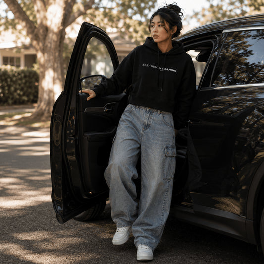 CROPPED COTTON HOODIE